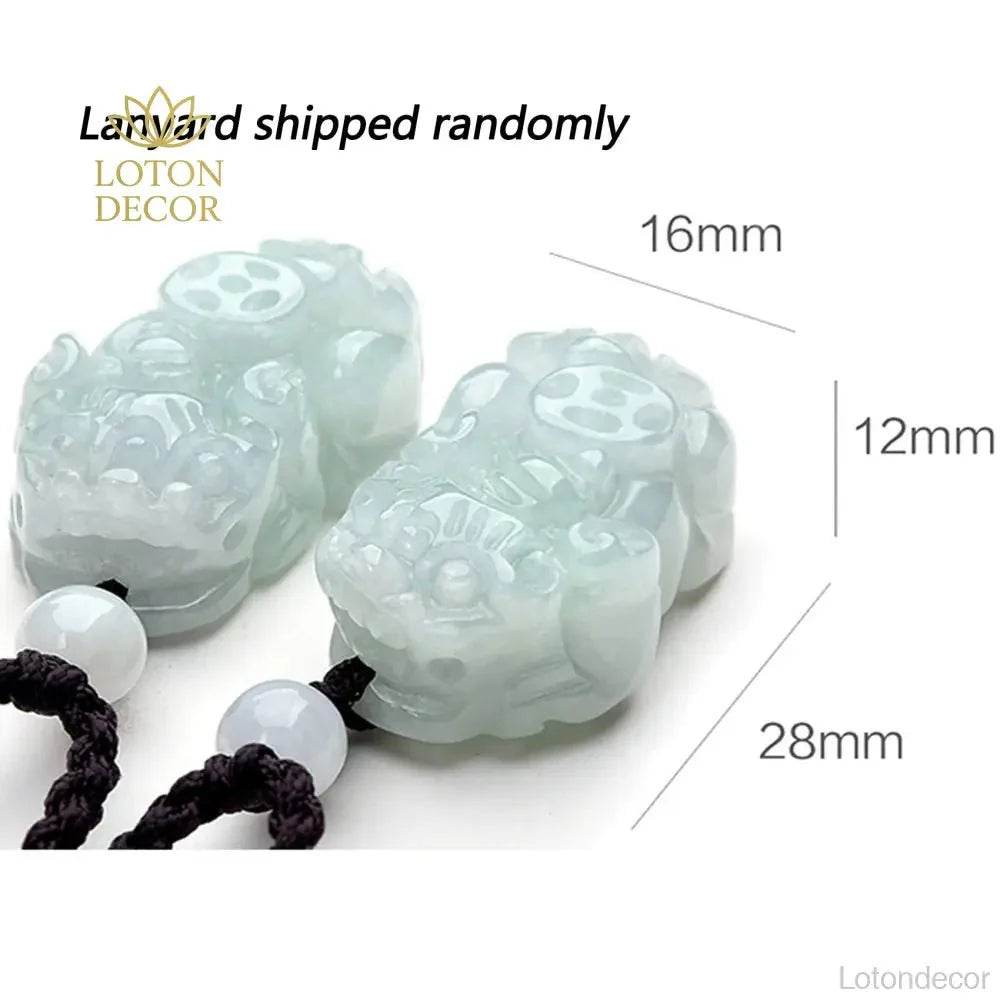 Jade Pixiu Pendant Necklace – Dragon Charm for Wealth & Luck - Loton Decor