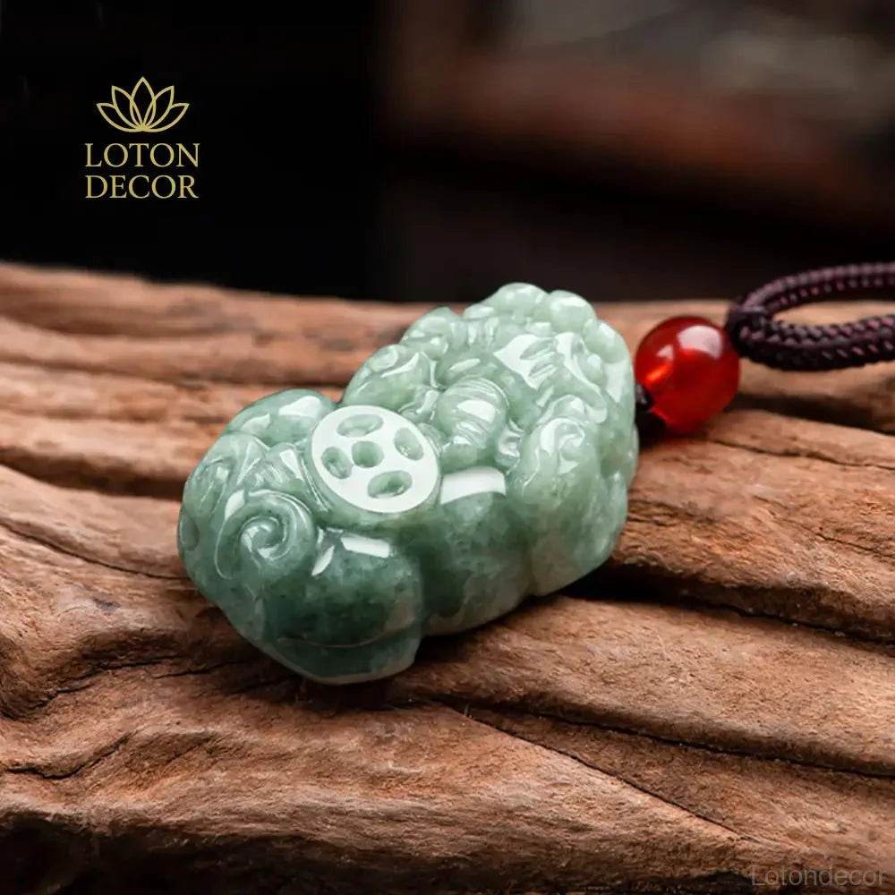 Jade Pixiu Pendant Necklace – Wealth Charm for Men/Women - Loton Decor