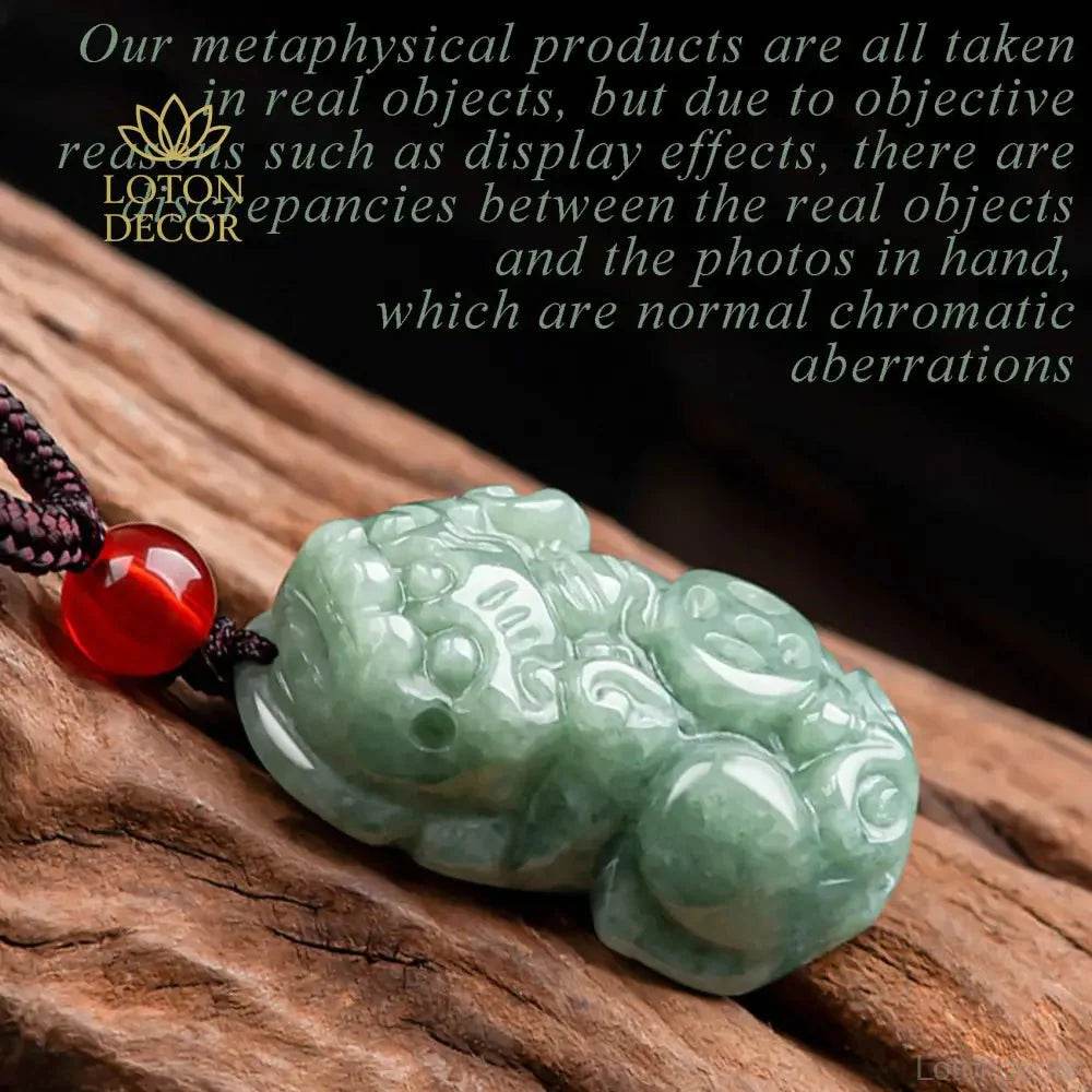 Jade Pixiu Pendant Necklace – Wealth Charm for Men/Women - Loton Decor