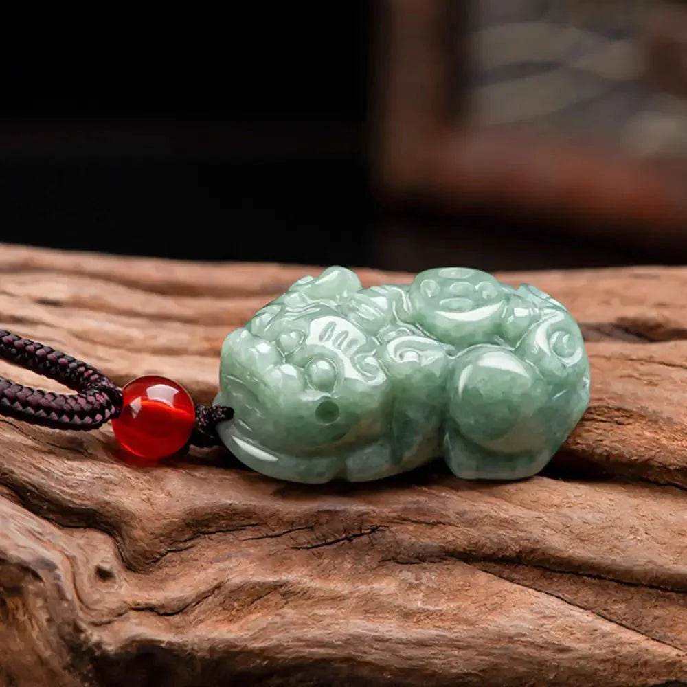 Jade Pixiu Pendant Necklace – Wealth Charm for Men/Women - Loton Decor