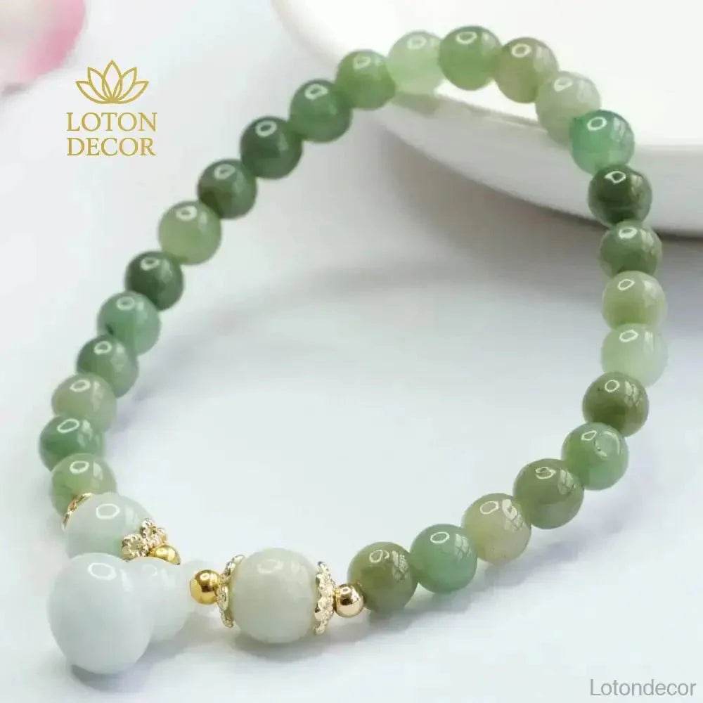 Jadeite Wu Lou Feng Shui Bracelet – Lucky Charm for Prosperity - Loton Decor