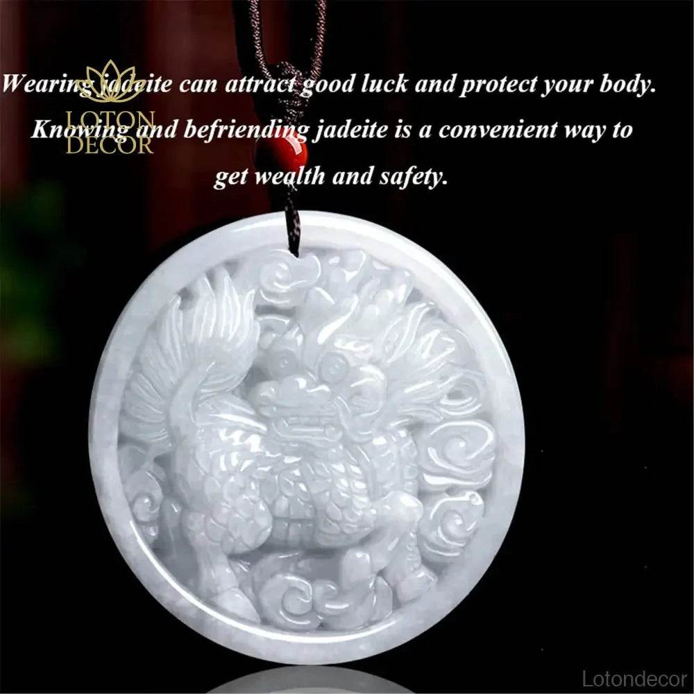 Kylin Jade Necklace – Chi Lin Luck Charm Wealth Talisman - Loton Decor