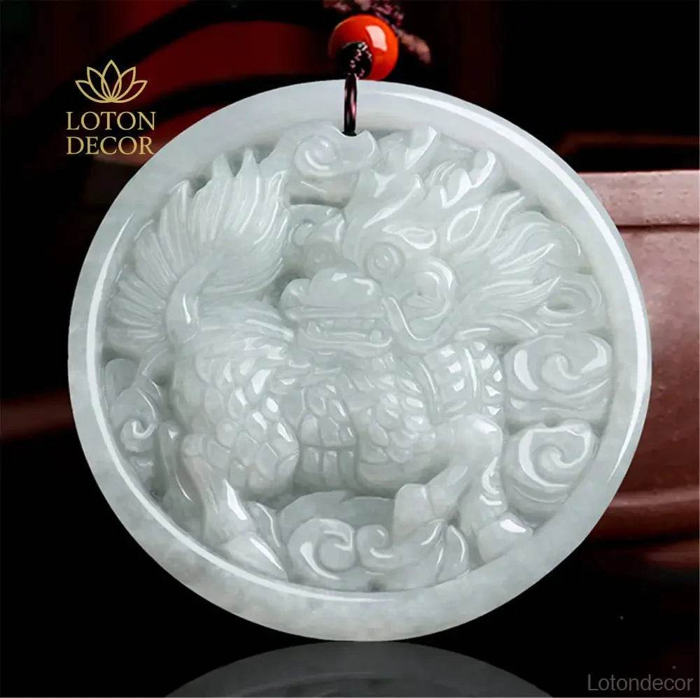 Kylin Jade Necklace – Chi Lin Luck Charm Wealth Talisman - Loton Decor