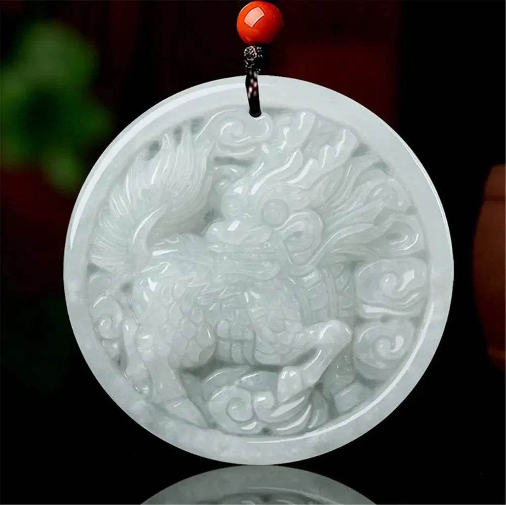 Kylin Jade Necklace – Chi Lin Luck Charm Wealth Talisman - Loton Decor