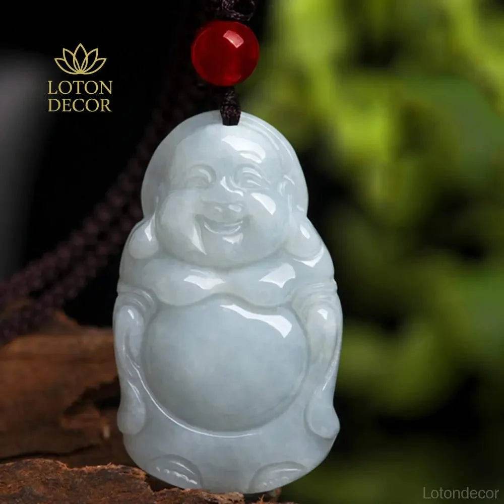 Laughing Buddha Jade Necklace – Lucky Charm for Women - Loton Decor