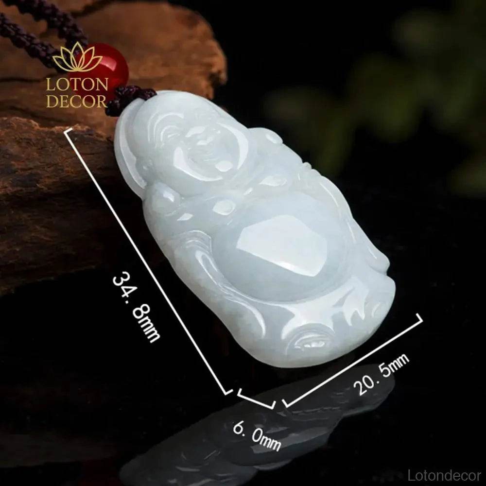 Laughing Buddha Jade Necklace – Lucky Charm for Women - Loton Decor