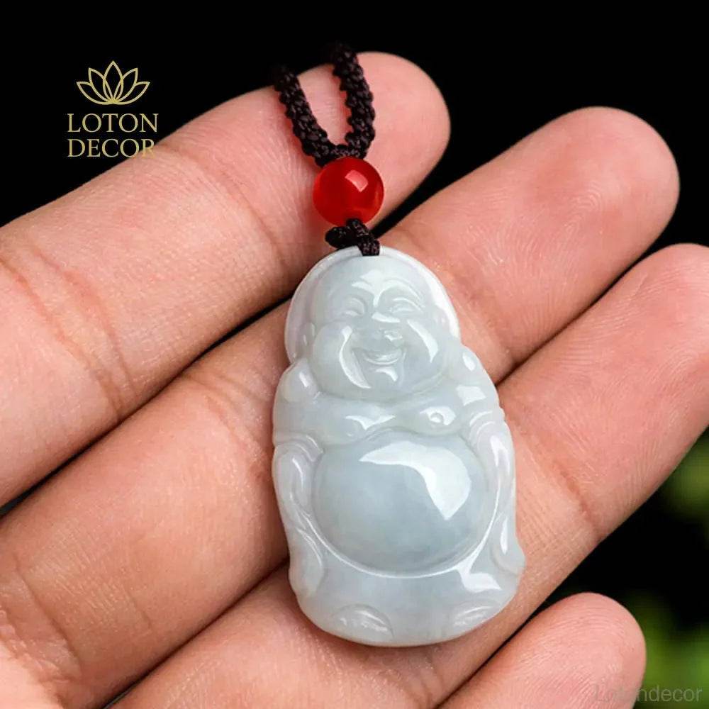 Laughing Buddha Jade Necklace – Lucky Charm for Women - Loton Decor