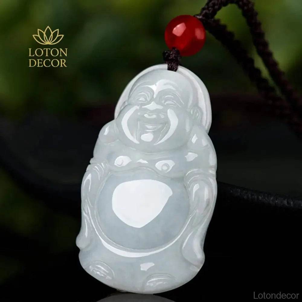 Laughing Buddha Jade Necklace – Lucky Charm for Women - Loton Decor