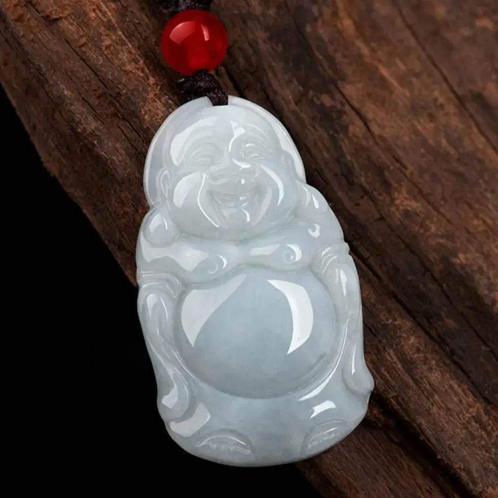 Laughing Buddha Jade Necklace – Lucky Charm for Women - Loton Decor