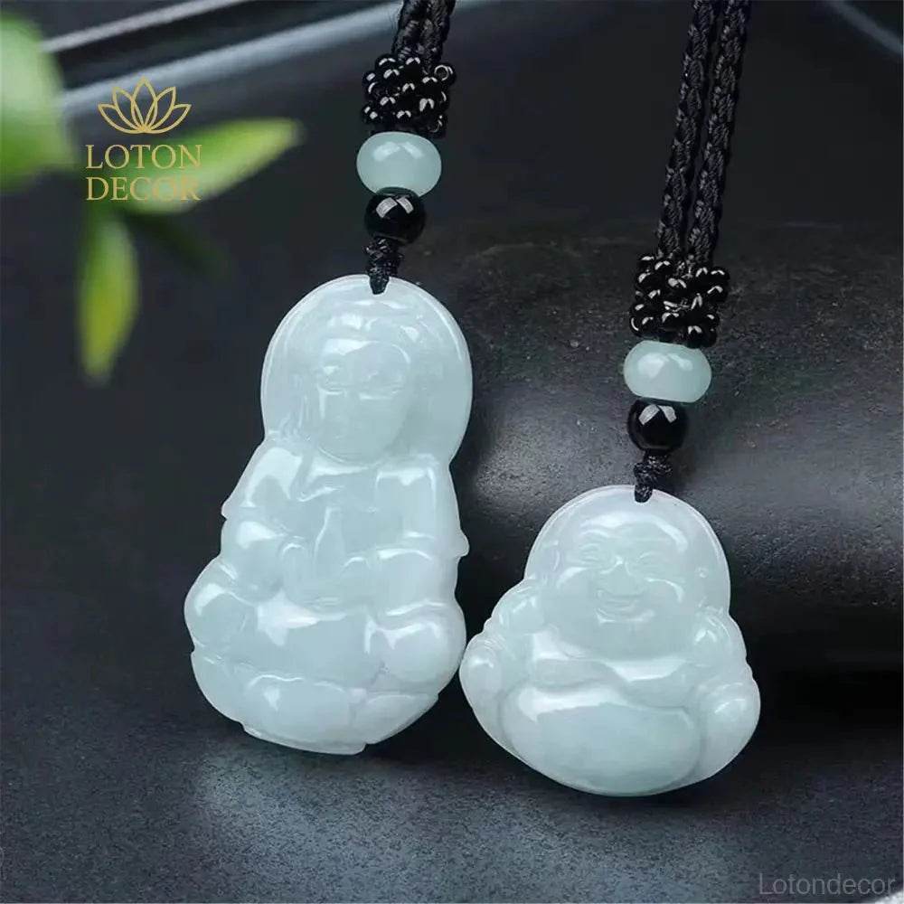 Laughing Buddha Jade Necklace – Money & Luck Talisman - Loton Decor