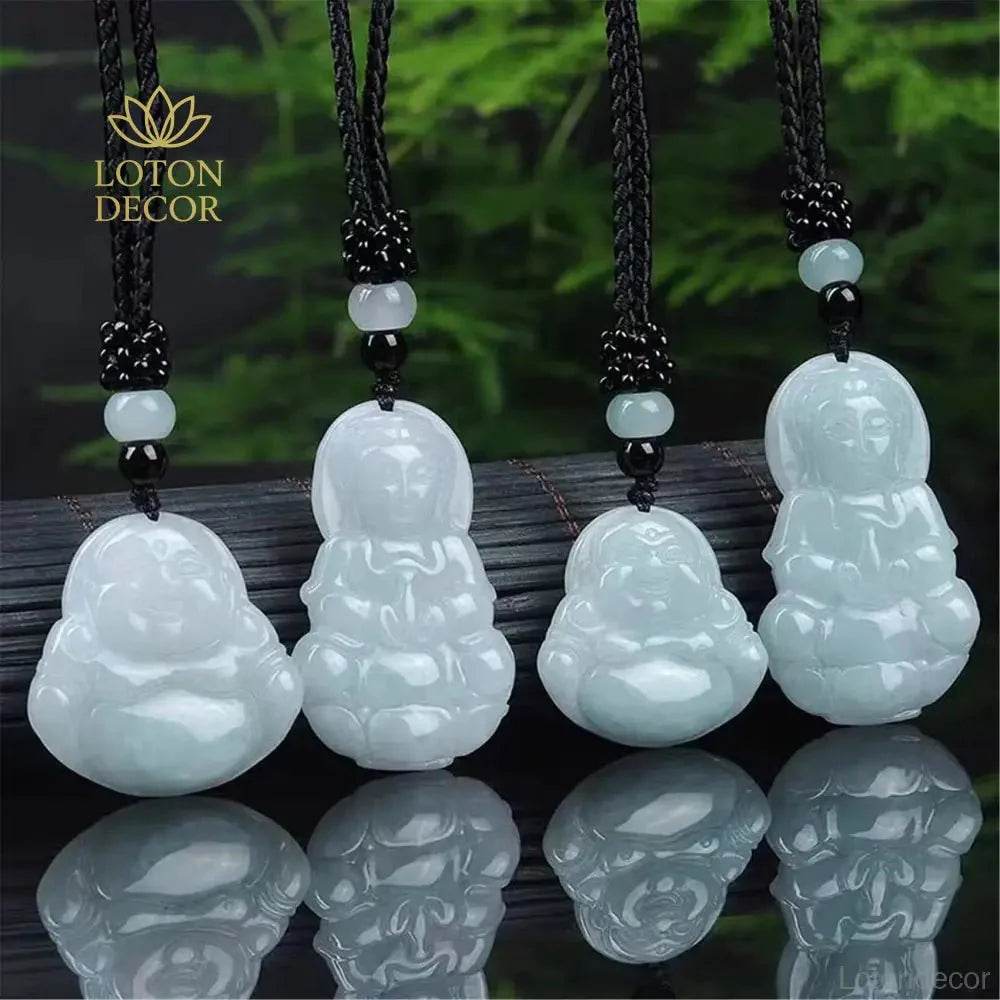 Laughing Buddha Jade Necklace – Money & Luck Talisman - Loton Decor