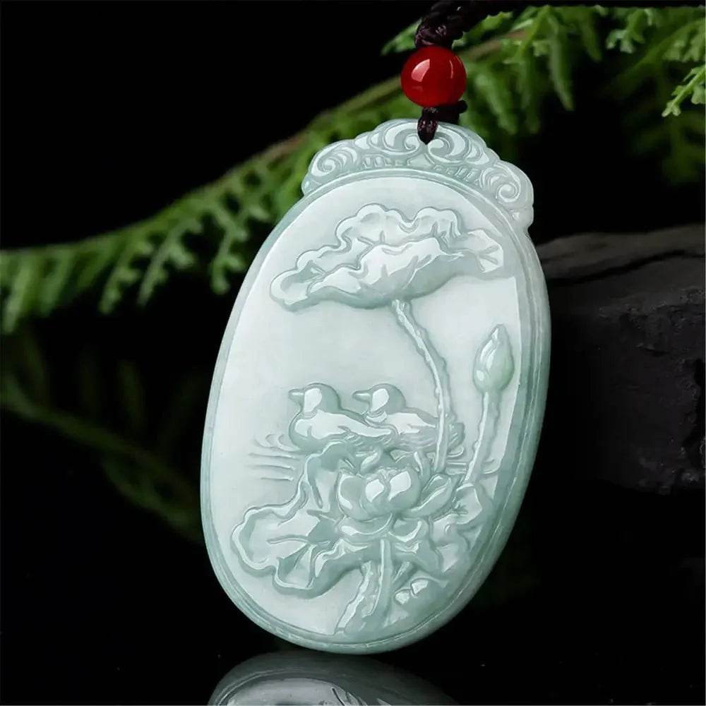 Lotus Duck Jade Necklace – Love & Wealth Talisman Unisex - Loton Decor