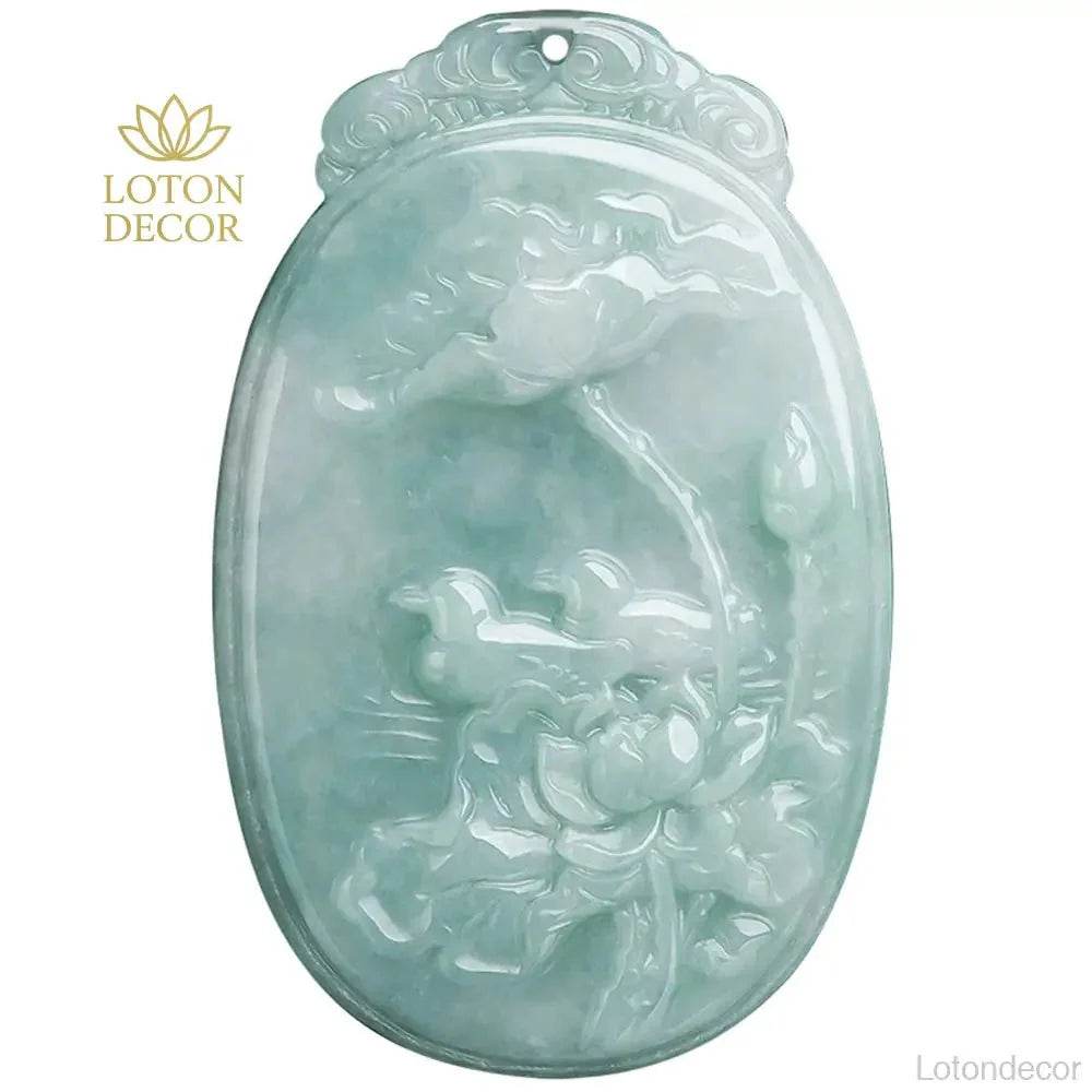 Lotus Duck Jade Necklace – Love & Wealth Talisman Unisex - Loton Decor