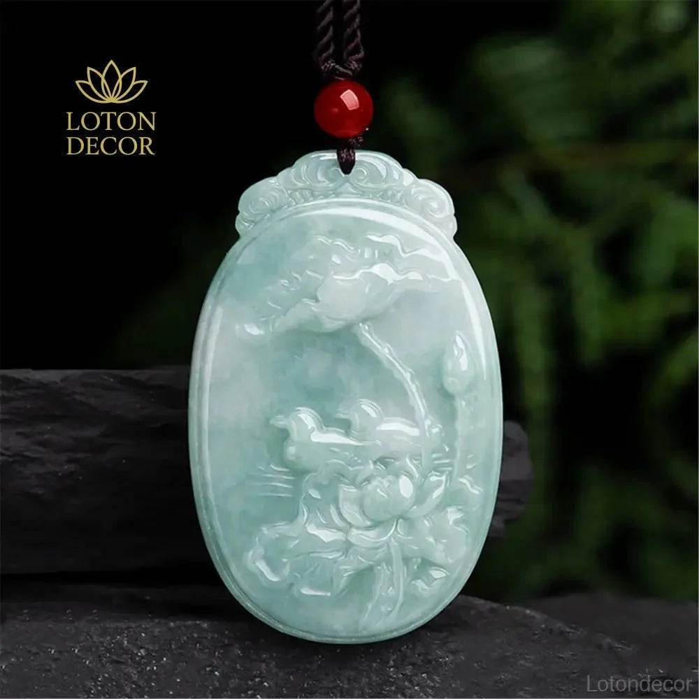 Lotus Duck Jade Necklace – Love & Wealth Talisman Unisex - Loton Decor