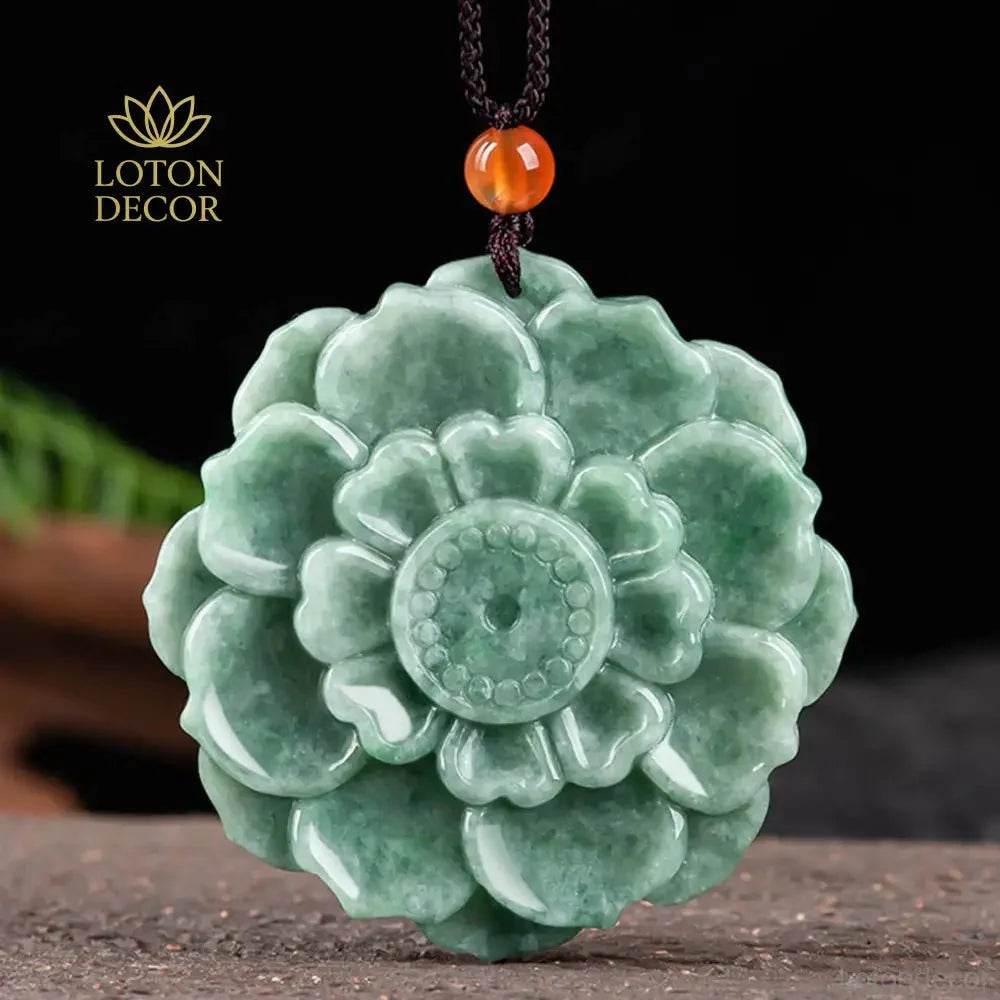 Lotus Jade Necklace – Women's Lucky Charm Amulet - Loton Decor