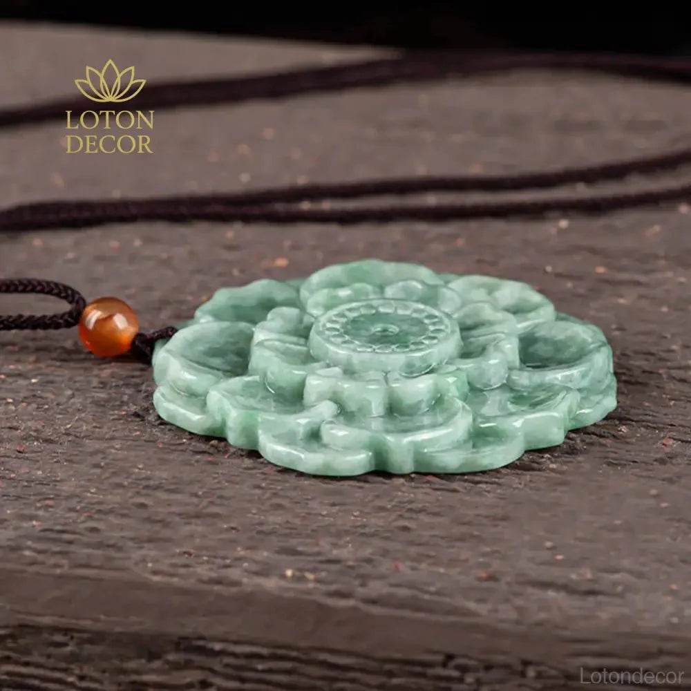 Lotus Jade Necklace – Women's Lucky Charm Amulet - Loton Decor