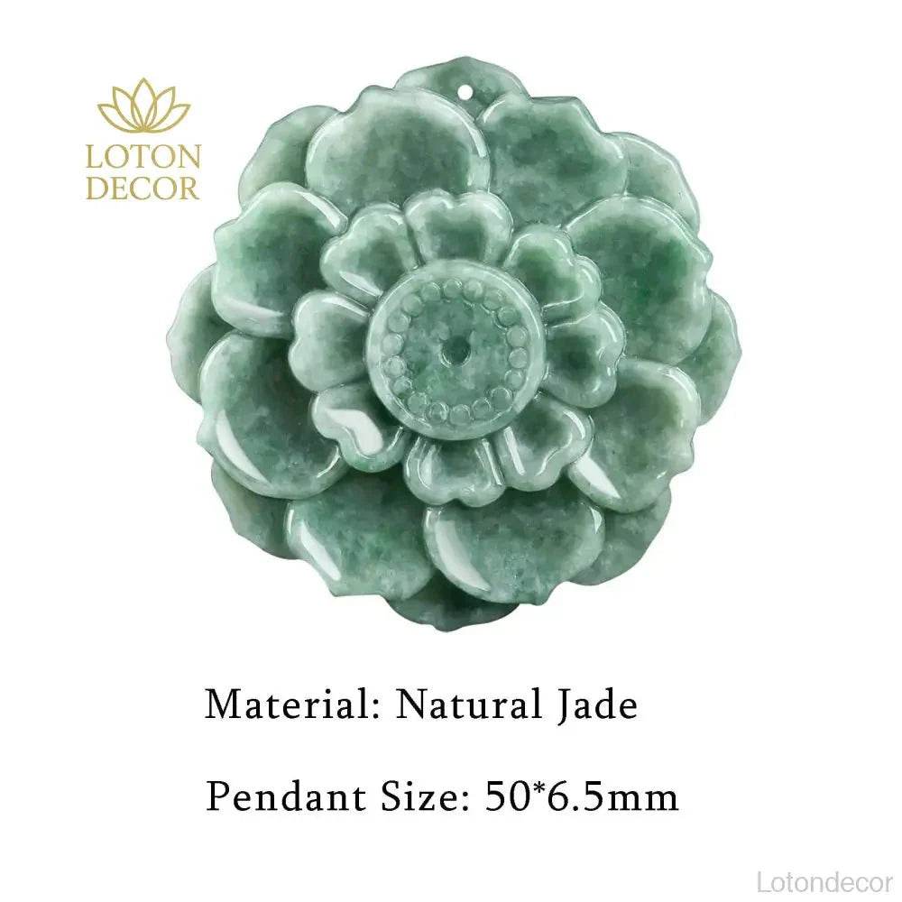 Lotus Jade Necklace – Women's Lucky Charm Amulet - Loton Decor