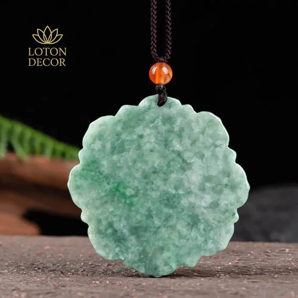 Lotus Jade Necklace – Women's Lucky Charm Amulet - Loton Decor