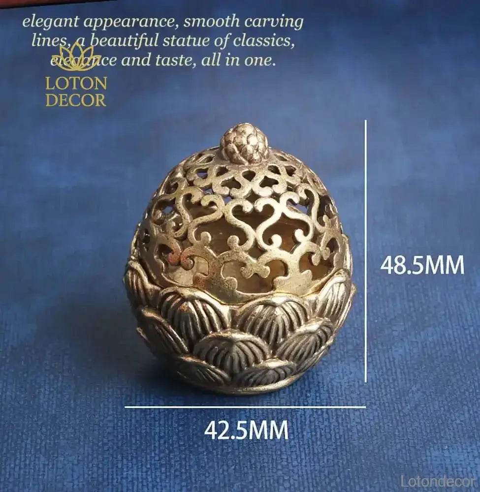 Lotus Petals Incense Burner Mini Cone Coil Incense Holder Buddhism Feng Shui Wealth Meditation Decor for Tranquility - Loton Decor