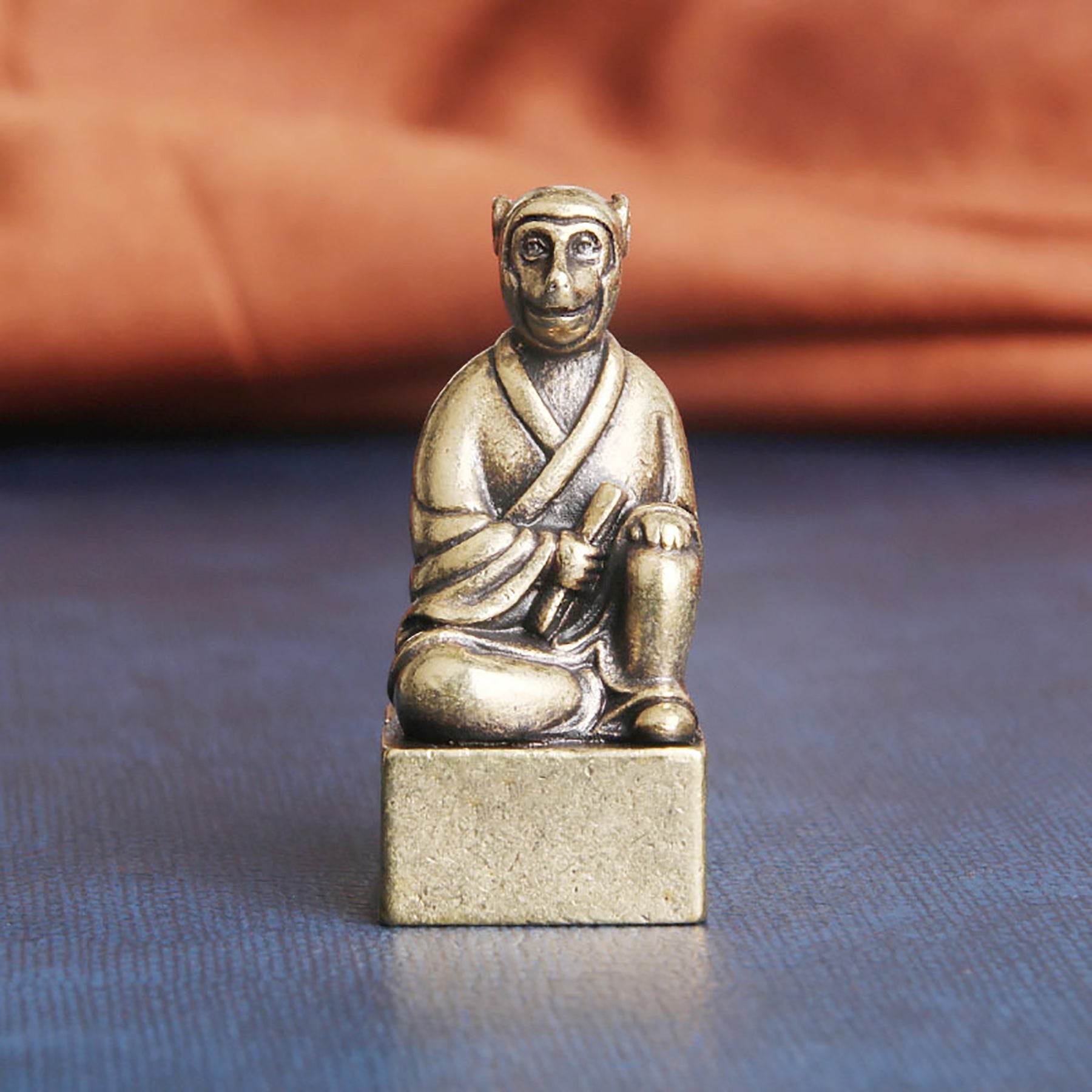 Brass 12 Zodiac Animals Signet Spiritual Animal Figurine Stamps Feng Shui Wealth Longevity Amulet - Loton Decor