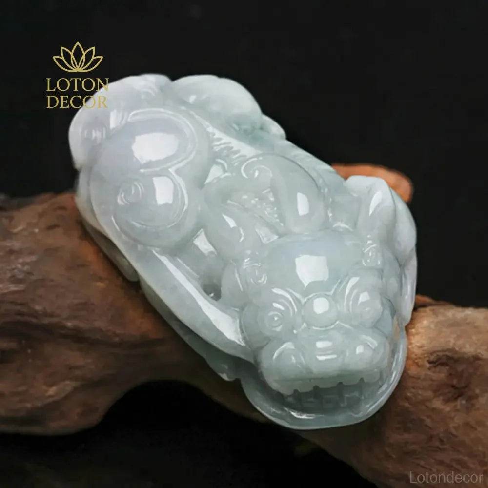 Nephrite Jade Pixiu Necklace – Wealth Luck Talisman - Loton Decor