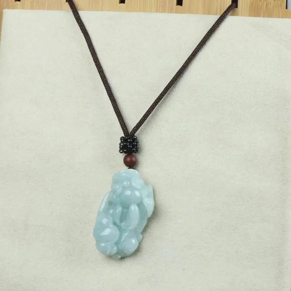 Nephrite Jade Pixiu Necklace – Wealth Luck Talisman - Loton Decor