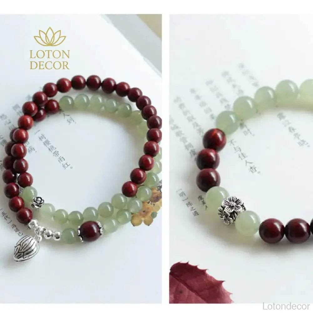 Nephrite Jade Prayer Bracelet – Feng Shui Meditation Talisman - Loton Decor