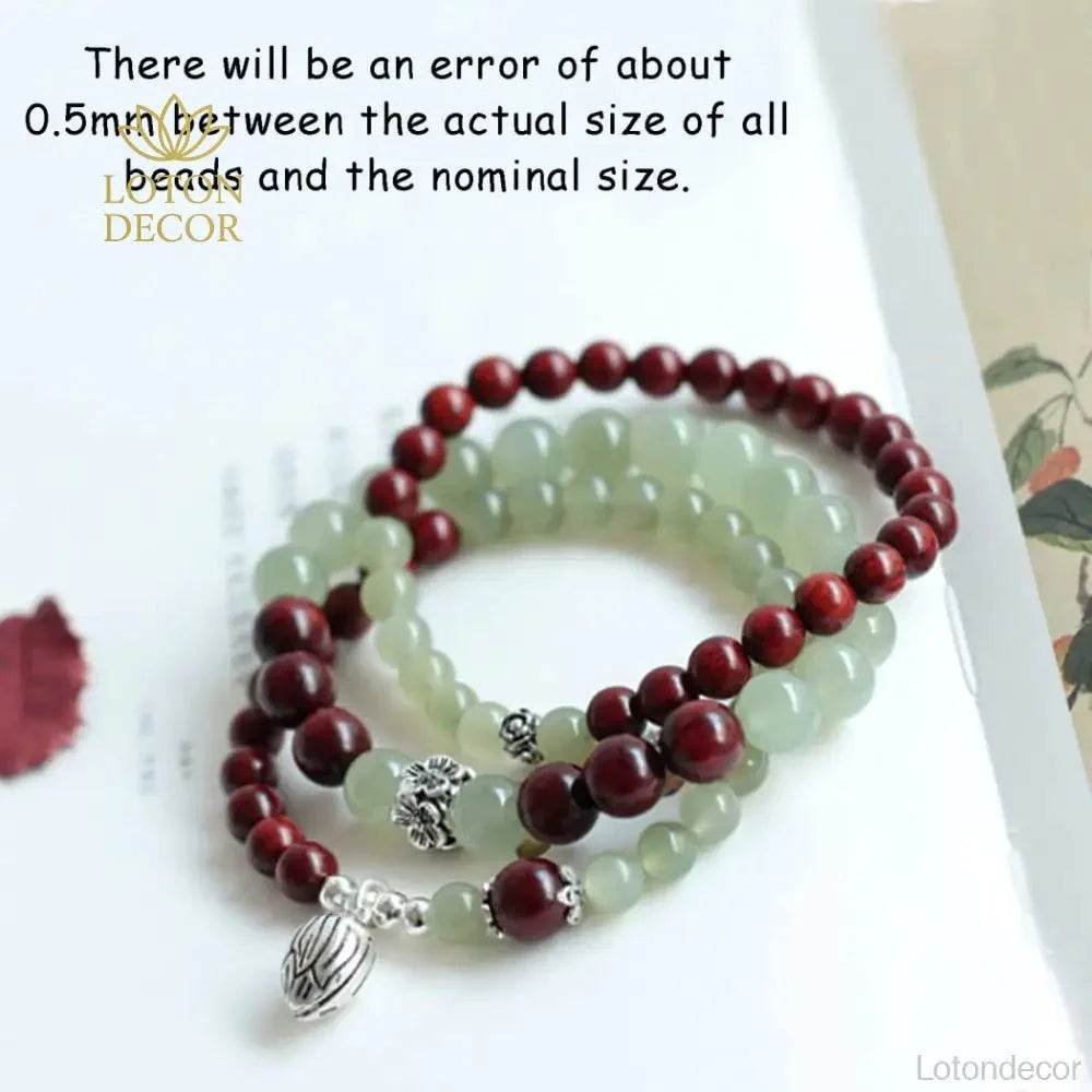 Nephrite Jade Prayer Bracelet – Feng Shui Meditation Talisman - Loton Decor