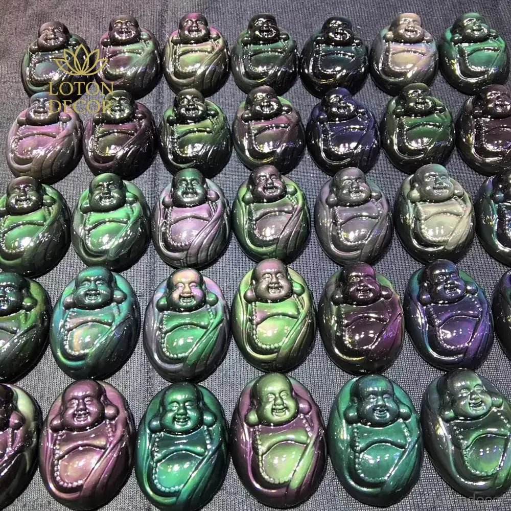 Obsidian Buddha Pendant Necklace – Feng Shui Wealth Amulet - Loton Decor