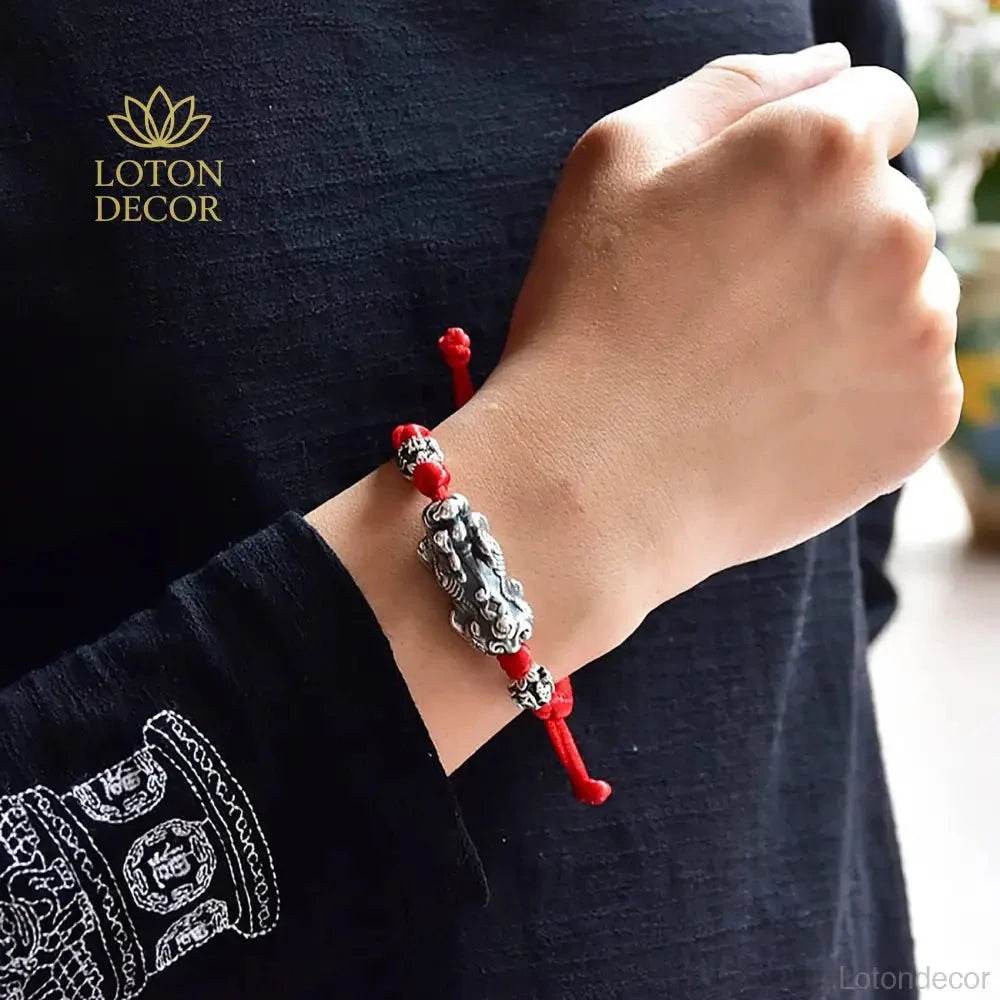 Obsidian Buddha Pixiu Bracelet – Wealth & Courage Amulet - Loton Decor