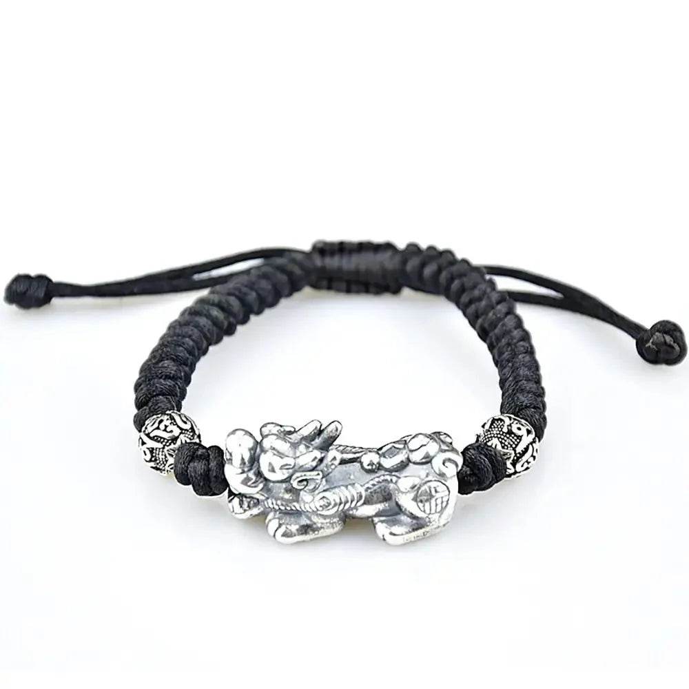 Obsidian Buddha Pixiu Bracelet – Wealth & Courage Amulet - Loton Decor