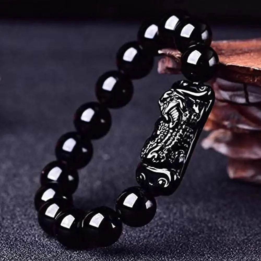 Obsidian Pixiu Bracelet – Chakra Wealth Reiki Talisman - Loton Decor