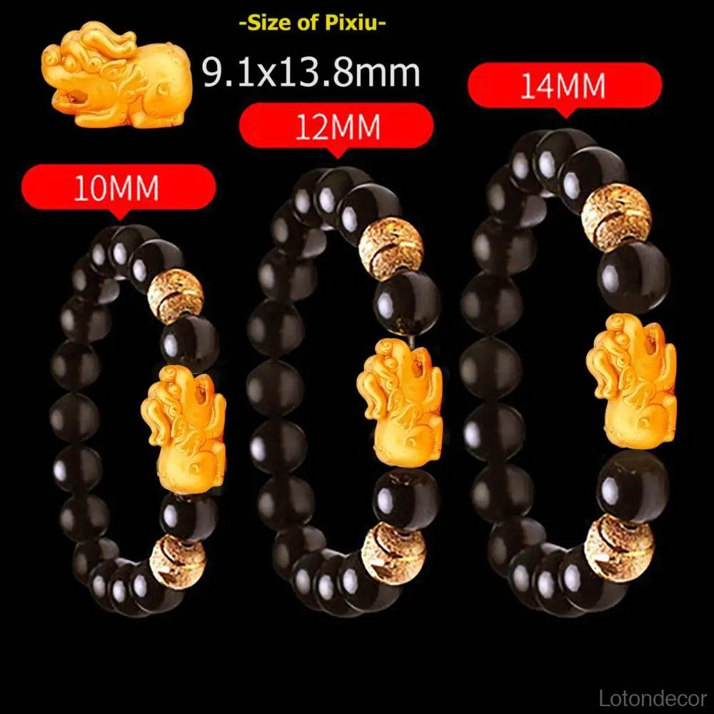 Opal Pi Xiu Bracelet 18K Gold-filled Pure Silver Pi Yao Feng Shui Wealth Crystal Bracelet for Prosperity - Loton Decor