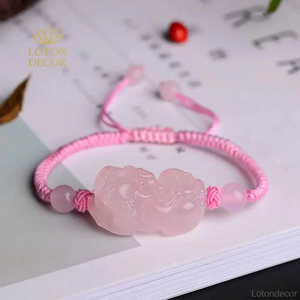 Pixiu Gemstone Bracelet – Antique Style Wealth Amulet - Loton Decor