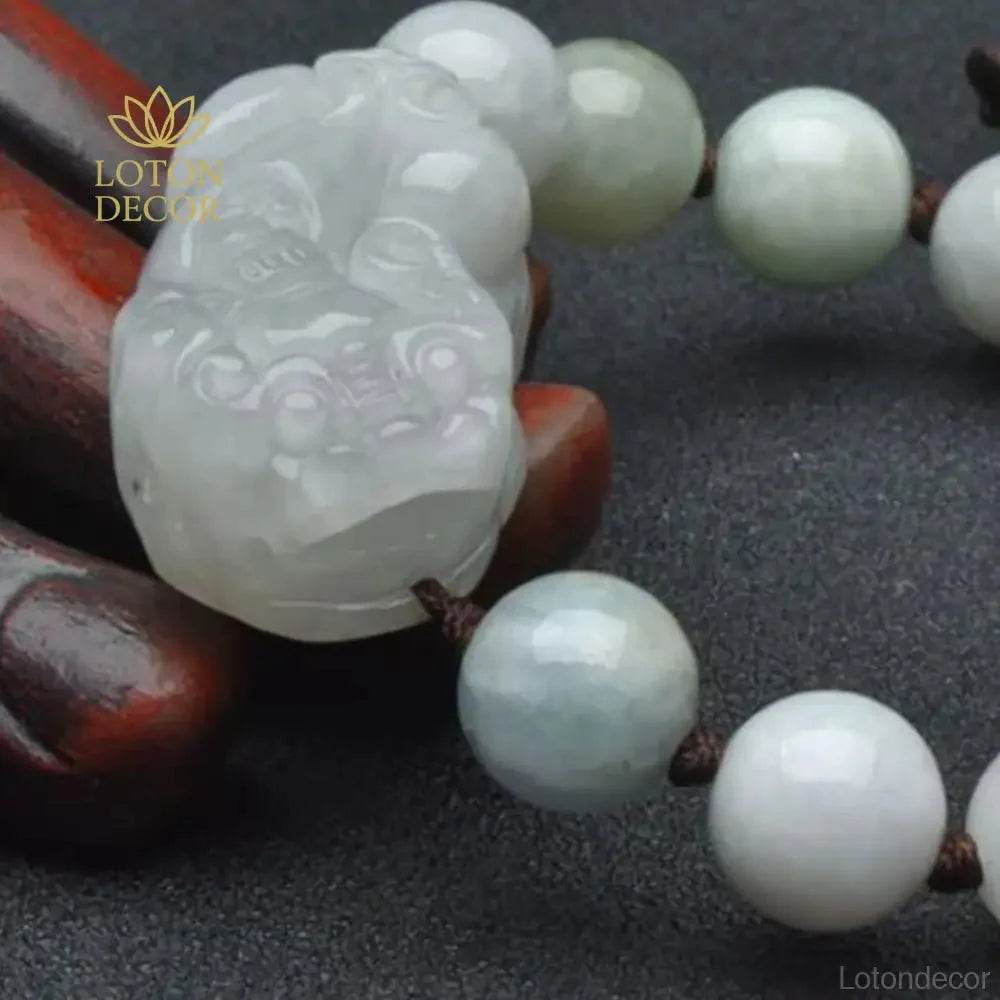 Pixiu Jade Bracelet – Red String Feng Shui Luck Charm - Loton Decor