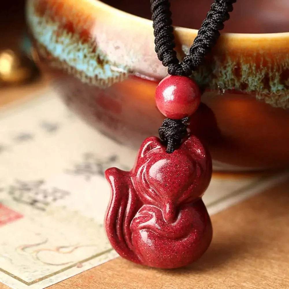 Purple Cinnabar Fox Necklace – Attract Fortune & Love - Loton Decor
