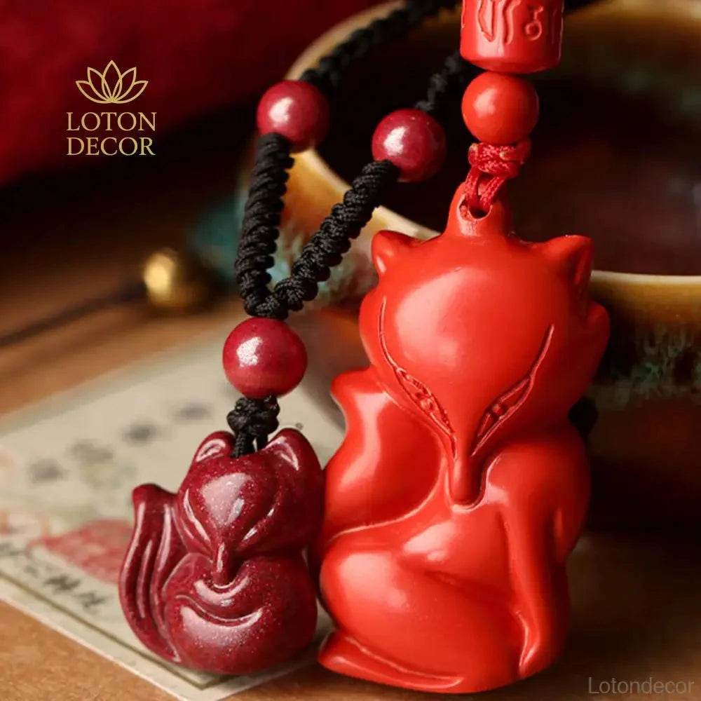 Purple Cinnabar Fox Necklace – Attract Fortune & Love - Loton Decor