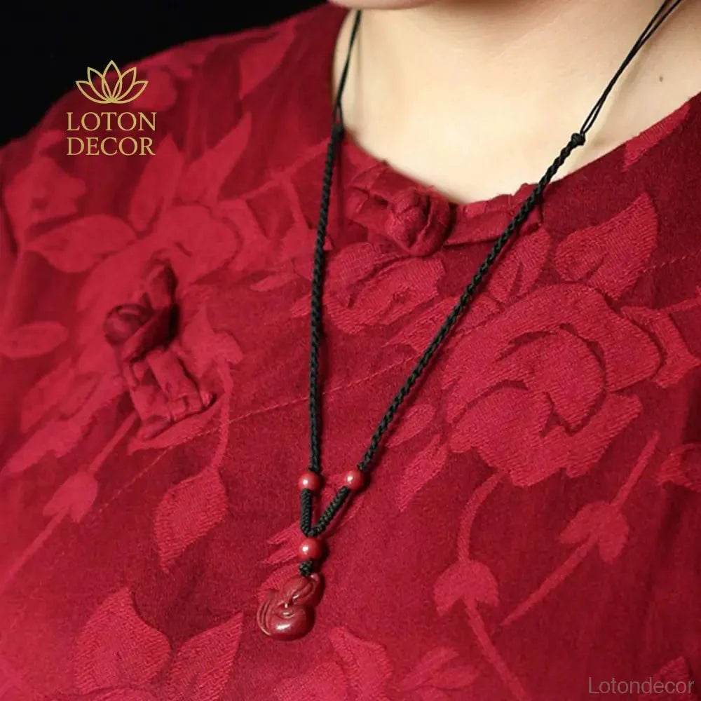 Purple Cinnabar Fox Necklace – Attract Fortune & Love - Loton Decor