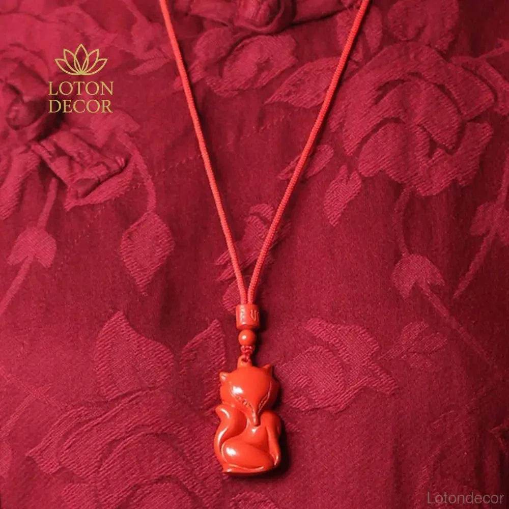 Purple Cinnabar Fox Necklace – Attract Fortune & Love - Loton Decor