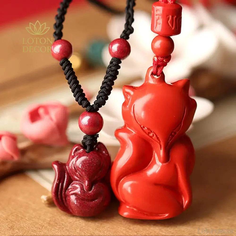 Purple Cinnabar Fox Necklace – Attract Fortune & Love - Loton Decor