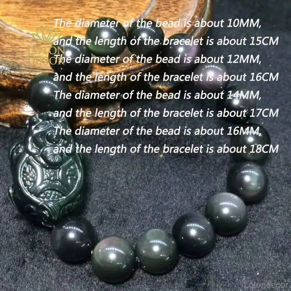 Rainbow Obsidian Dragon Turtle Bracelet – Wealth Luck Talisman - Loton Decor