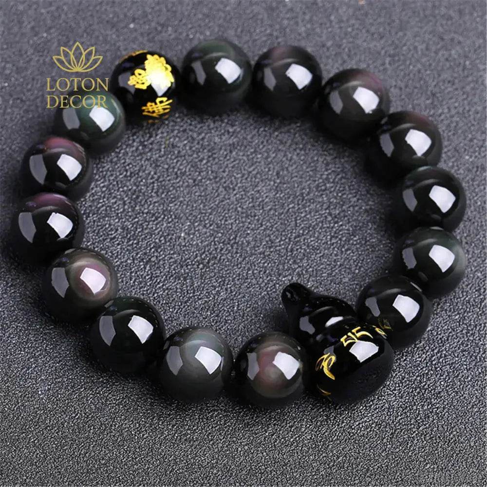 Rainbow Obsidian Hulu Bracelet – Fortune & Protection - Loton Decor