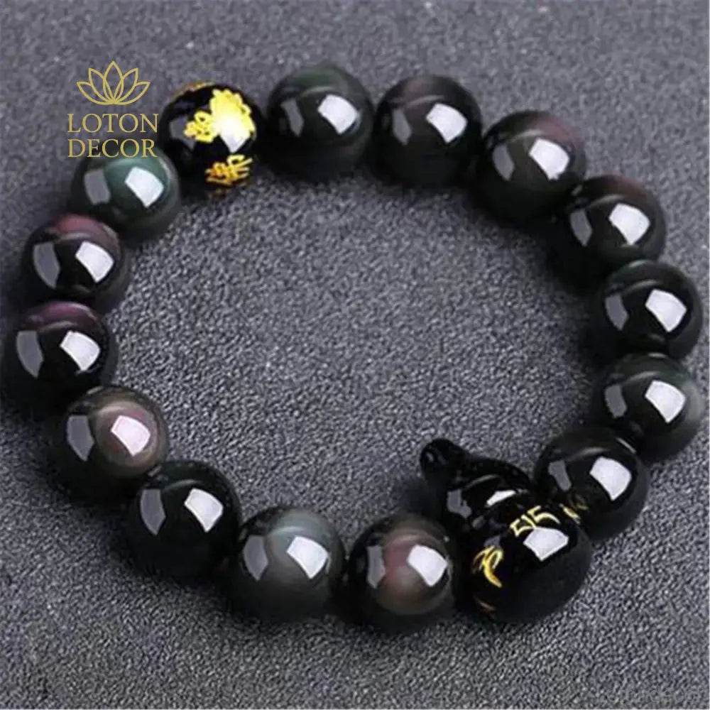 Rainbow Obsidian Hulu Bracelet – Fortune & Protection - Loton Decor