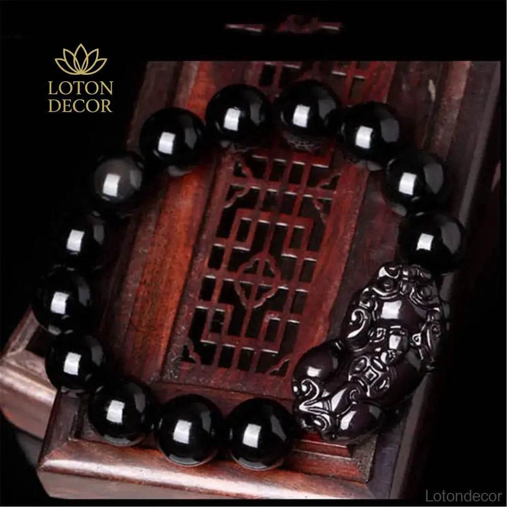 Rainbow Obsidian Pixiu Bracelet – Wealth & Courage Amulet - Loton Decor