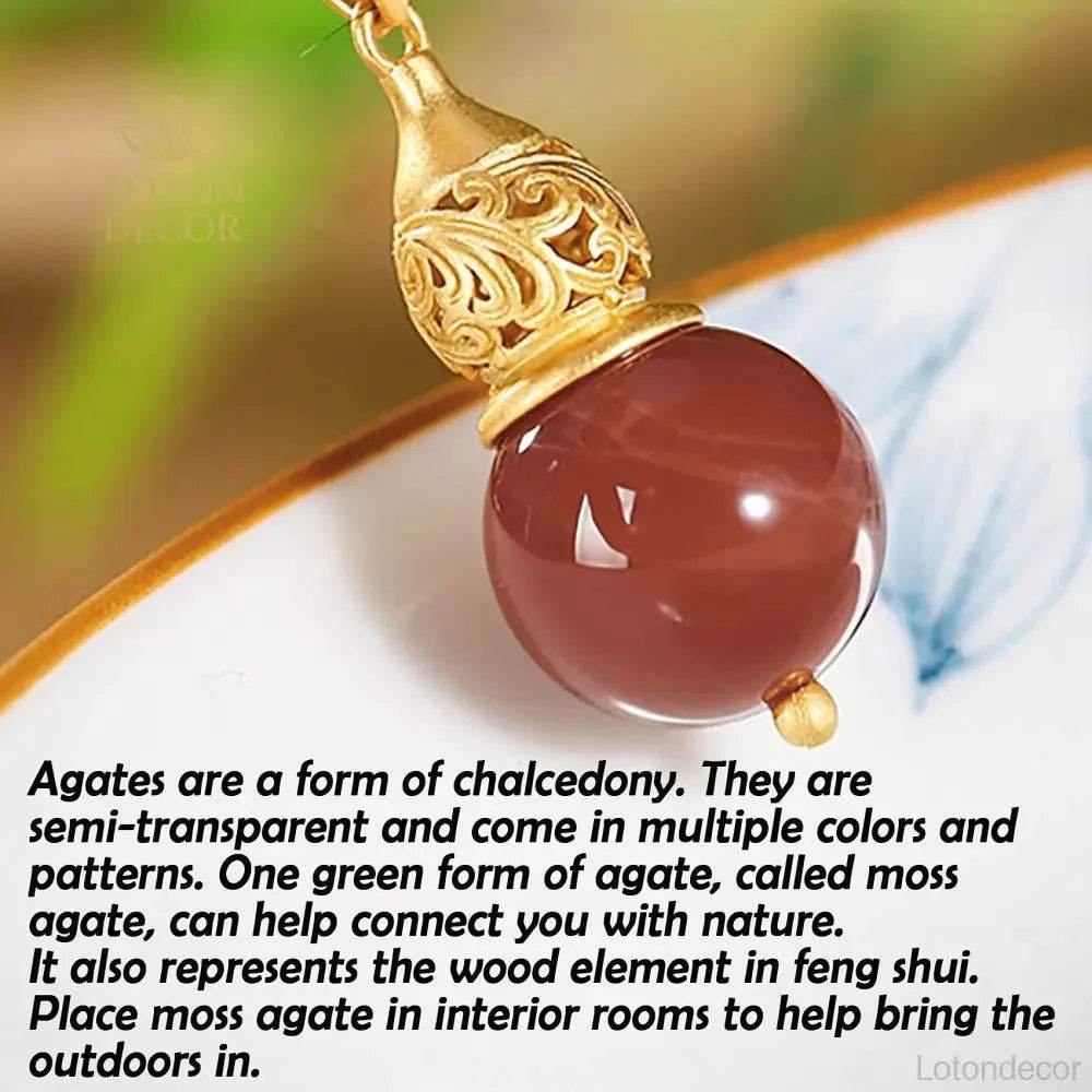 Red Agate Hulu Necklace – Silver Feng Shui Wealth Amulet - Loton Decor