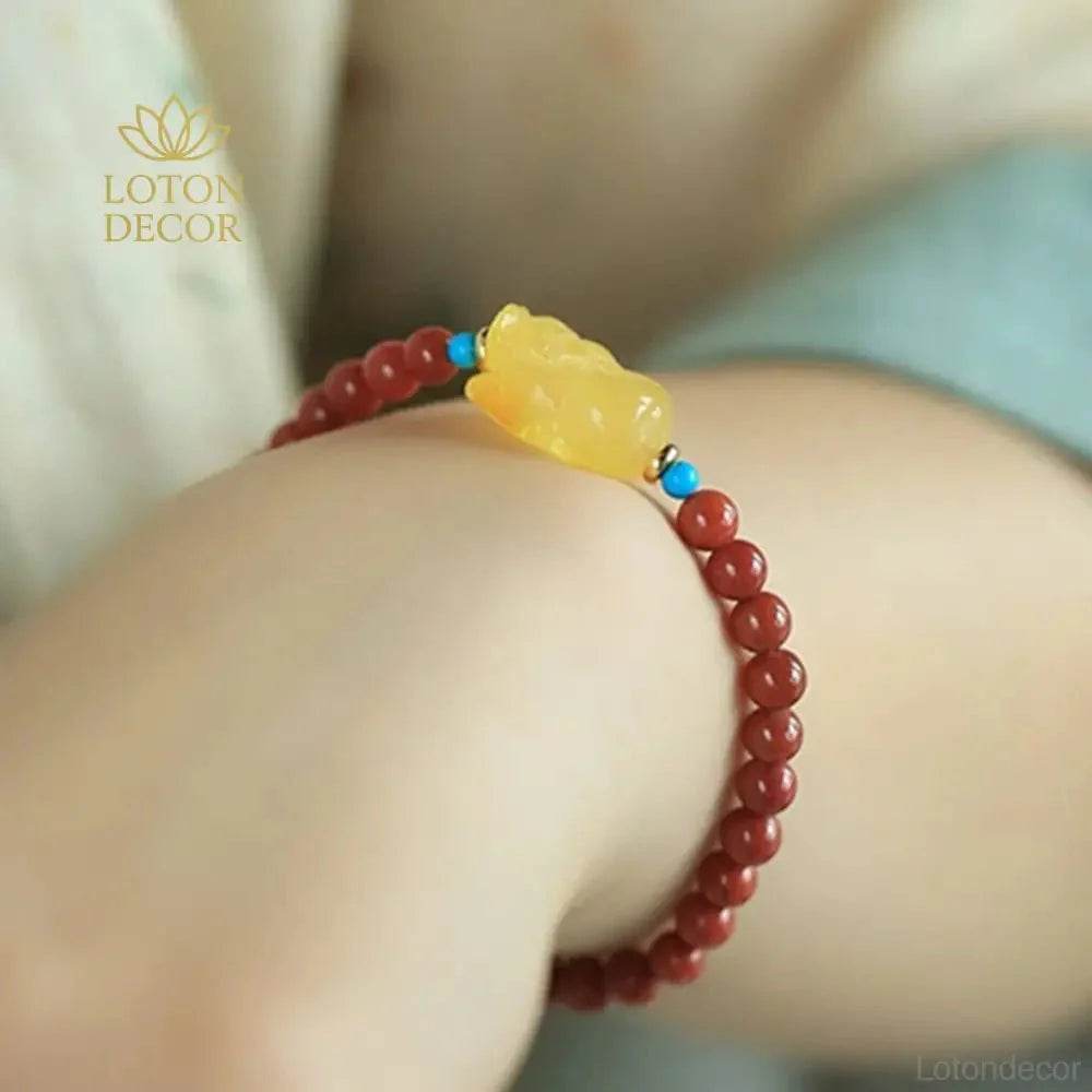 Red Agate Pixiu Bracelet – Feng Shui Wealth & Luck Gemstone - Loton Decor