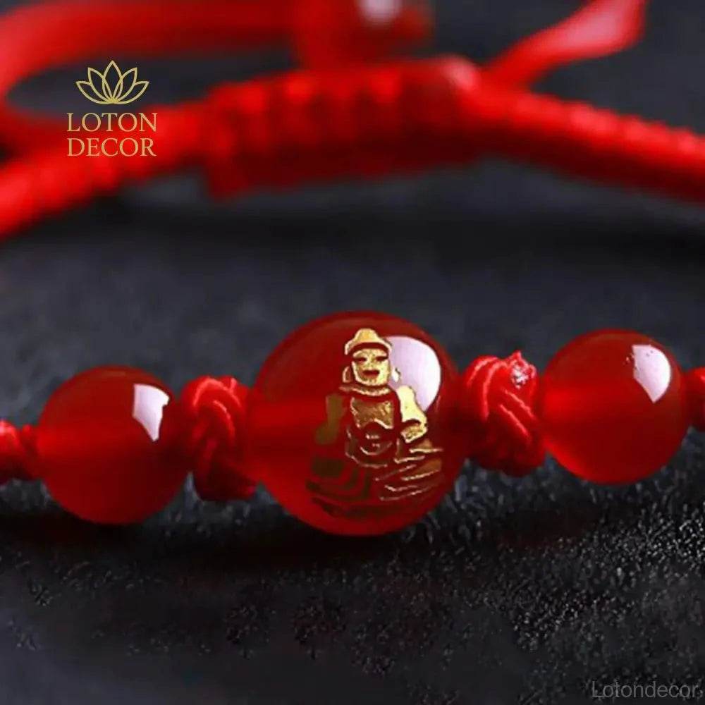 Red Agate Zodiac Bracelet – Lucky Wealth Amulet Feng Shui - Loton Decor