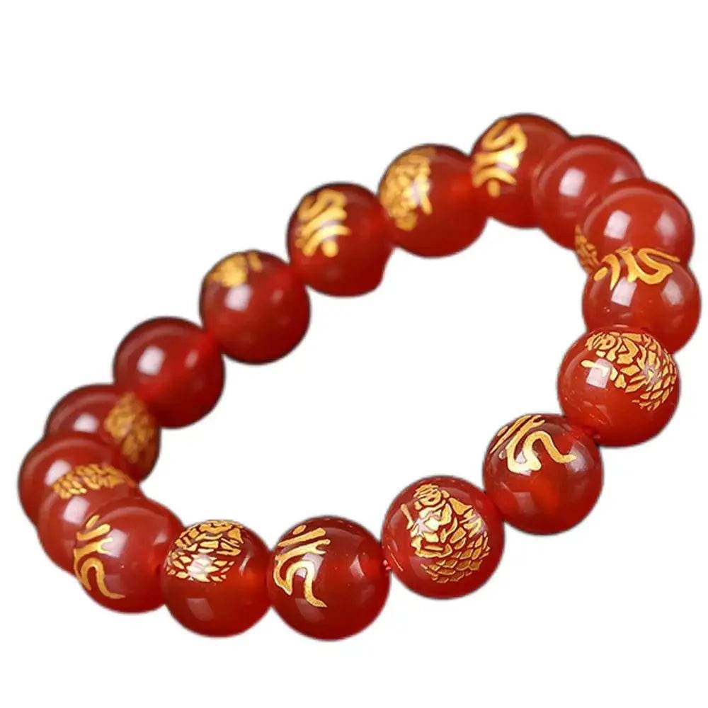 Red Agate Zodiac Feng Shui Bracelet – Wealth & Luck Amulet - Loton Decor