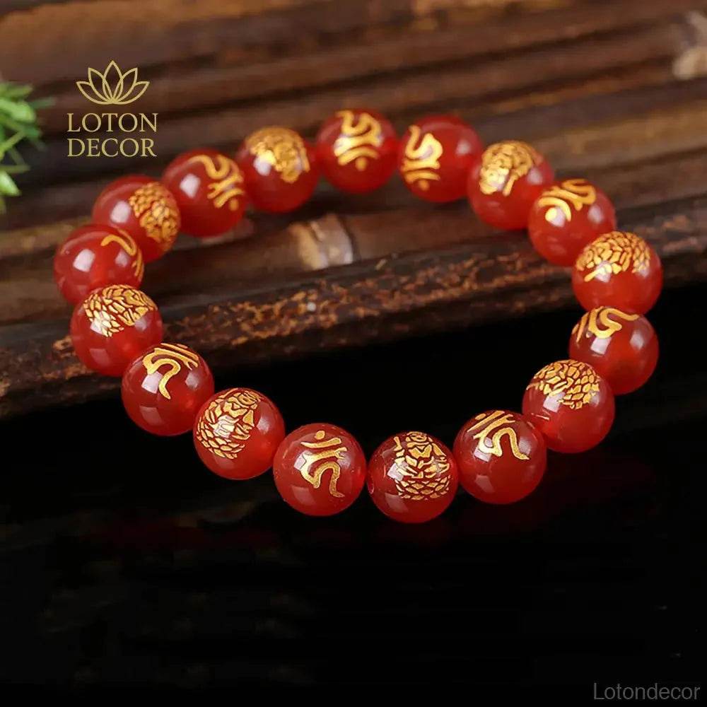 Red Agate Zodiac Feng Shui Bracelet – Wealth & Luck Amulet - Loton Decor