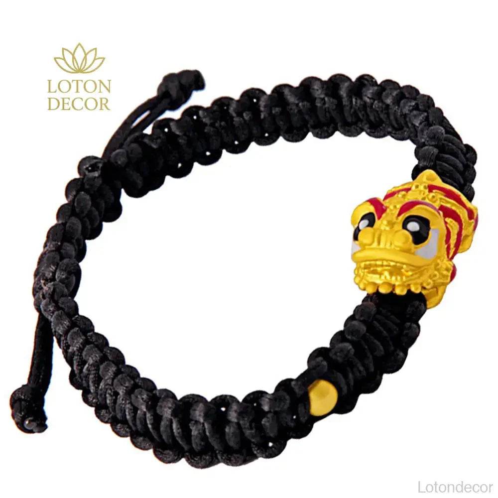 Red Lion & Dragon Bracelet – Feng Shui Good Luck Charm - Loton Decor